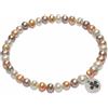 MAYUMI Bracciale con perle multicolore e charm quadrifoglio in argento 925 mayumi
