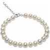 MAYUMI Bracciale con perle semiround 7½x8½ mm in argento 925 rodiato regolabile mayumi
