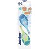 Jordan* ® | Step 1 Spazzolino da denti Bambini | Spazzolino per bambini di età 0-2 anni | Setole morbide, senza BPA | Colore Blu & Verde | Confezione 2 unità