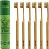 Gaia Guy Spazzolino da denti in bambù con setole di cinghiale, confezione | Setole naturali, senza nylon, senza plastica, ecologiche