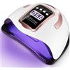 UIHOL Lampada UV LED Unghie, 280W Professionale 66 sfere di lampada a LEDs, Semipermanente Curare Rapidamente Pedicure Fornetto, Automatico Sensore per Manicure a Casa e in Salone, Oro rosa