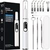 Generico Kit Pulizia Denti Tartaro, Spazzolino Elettrico Intelligente | 5 Modalità per Rimozione Placca e Macchie con 4 Testine Intercambiabili Kit Pulizia Denti per Uso Quotidiano a Casa