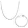 Generico Set Collana e Bracciale Argento S925 Unisex 50 cm + 20 cm Diverse Maglie