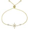 Namana Bracciale Stella Polare con Zirconi Cubici. Bracciale in Oro Rosa Placcato Oro 18 Carati o Color Argento. Braccialetto Regolabile Stella Fortunata