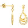 SOFIA MILANI - Orecchini da Donna in Argento 925 - con Pietra Zircone - Orecchino Pendente ad Ovale