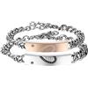 JewelryWe Coppia Bracciali Lui & Lei Regolabile,Cuore Puzzle Design,Acciaio Inox bracciali d'Amore,con Zircone Lucido,Regalo per San Valentino/Natale