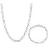 Generico Set Collana e Bracciale Argento S925 Unisex 50 cm + 20 cm Diverse Maglie