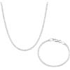 Generico Set Collana e Bracciale Argento S925 Unisex 50 cm + 20 cm Diverse Maglie