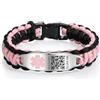 Theluckytag Braccialetti medici sportivi per uomini e donne, con codice QR, braccialetti medici identificativi di emergenza, in nylon, impermeabile, per polsi fino a 17,8 cm, più spazio