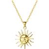 JewelryWe Collana da donna con sole e luna, in acciaio inox, con mezzaluna, luce del sole, collana dell'amicizia, sorella, idea regalo per donne e ragazze