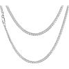 Bandmax Chain Collana Cubana Uomo Argento 925, 3mm/5mm Larghezza Argento Catena Cubana Uomo Catenina, 36-71 cm Lunga, Gioielli Uomo Donna Accessori