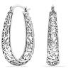 LeCalla Orecchini a cerchio in argento 925 | Orecchini a cerchio in filigrana da donna | Orecchini a rete con taglio a filigrana | Orecchini a cerchio vintage da donna