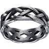 FaithHeart Anello Traforato con Nodo Celtico Simboli Vichinghi Infinito da Donna Uomo Unisex Figo in Colore Vintage Argento/Nero/18K Oro Placcato Ipoallergenico per Hiphop Punk