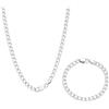 Generico Set Collana e Bracciale Argento S925 Unisex 50 cm + 20 cm Diverse Maglie