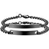 JewelryWe - Bracciale Personalizzato Fidanzati Coppia in Acciaio Inossidabile Bracciale Per Lui Lei da Donna Uomo Regalo San Valentino