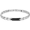 Luca Barra Bracciale da Uomo Gioiello Realizzato in Acciaio con Piastra Colore Nero. La referenza è: BA1655.