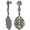Bling Jewelry Vintage Style Bridal Wedding Pendenti Goccia Holiday Party Cascata Lungo Pizzo Fiore Arco Cristallo Prom Lampadario Dichiarazione Orecchini Per Le Donne Rosa Oro Rosa O Argento Placcato