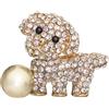 KristLand Cane Spilla di Cristallo Animale Spilla Pin Art Deco Moda Carino Cucciolo Cane Spilla Festa Natale di Compleanno Regalo per Le Donne
