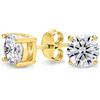 Bling Jewelry Orecchini A Lobo Solitari Classici Con Zirconi Cubici Rotondi Per Donne Unisex Tradizionali In Argento Sterling .925 Taglio Brillante AAA Pietre CZ Placcati In Oro Rosa E Giallo, Colori Multipli 1Ct -
