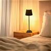 M mimotec - Lampada LED da tavolo Nera Courtin 3W, ricaricabile, dimmerabile, 3 temperature di colore (3CCT), con batteria da 1200mAh e include cavo USB