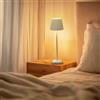 M mimotec - Lampada LED da tavolo Bianca Courtin 3W, ricaricabile, dimmerabile, 3 temperature di colore (3CCT), con batteria da 1200mAh e include cavo USB