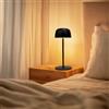 M mimotec - Lampada LED da tavolo Nera Gonza 2W, ricaricabile, dimmerabile, 3000K, IP44, con batteria da 1800mAh e include cavo USB