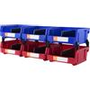 VEVOR Set di Scatole Impilabili Plastiche Portaoggetti da Muro Contenitore Impilabile 6 Pezzi Blu/Rosso da Officina Garage, Scatole Impilabili Cassette Portaoggetti in Plastica 6 Pezzi 276x279x128 mm