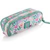 Miquelrius - Astuccio scolastico triplo organizer, astuccio riciclato con 3 scomparti, tasche interne, maniglie in tessuto, glitter, ritorno a scuola, 21 x 7 x 9 cm, Magic Unicorn