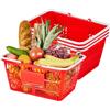 VEVOR Cestini per Spesa Cestini della Spesa Impilabili in Plastica con Manici Set da 4 Pezzi, Struttura a Maglia Fitta, Portatili per Supermercati, Uso Domestico, Carico max. 2,1 kg, Rosso