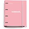 Miquelrius - Raccoglitore a 4 anelli A4 Emotions, 100 fogli a quadretti, Chiusura con elastico per l'uso come materiale scolastico, Copertina rigida in cartone, Colore rosa