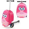 VEVOR Valigia per Monopattino da Viaggio Capienza 20L, Trolley per Scooter Carico max. 50 kg, Valigia per Scooter Impugnatura Antiscivolo in TPR, Monopattino Valigia Pieghevole, Rosa