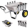 VEVOR Carrello Pesca Spiaggia 90,7 kg Alluminio Ruote 330 mm 8 Portacanne | Carrello da Pesca Smontabile in Lega di Alluminio con Portata 90,7 kg, Ruote 330 mm, 8 Portacanne e Cinghie di Fissaggio