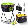 VEVOR Carrello Porta Palline da Tennis Pieghevole con Cestello, capacità di 175 Palline da Tennis, Cestello con Ruote Scorrevoli e Borsa Portaoggetti, Facile da Spostare, per Allenamento Insegnamento