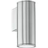 Eglo LED Lampada da Parete Esterna Riga, 1 fiamma, Lampada da Muro in | Acciaio Inox, Colore: Argento, IP44