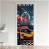 Homemissing Race Car Tenda per porta, 86 x 203 cm, per interni soggiorno, camera da letto, sport, auto, decorazione, tende, per esterni, ingresso, sport, tenda oscurante, tende per camera da letto