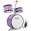 Eastar Batteria per Bambini per età 3-10 Anni, Junior Drum Set con Rullante, Tom, Grancassa, Pedale Grancassa, Sedile e Bacchette (Viola)