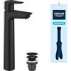 GROHE Start Edge QuickFix - Miscelatore Lavabo Alto con Set Scarico Push-Open per Lavabi a Colonna (Taglia XL