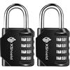 XShield Lucchetto a 4 cifre, confezione da 2, colore: nero
