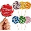 OTHERWISETRIVIAL Lecca Lecca Artigianali Personalizzati alla Frutta, Spirale Multicolore, 25 Pezzi da 25g, con Adesivo Personalizzabile, Ideali per Eventi, Feste, Matrimoni, Comunioni (101)