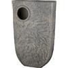GILDE Vaso Purton in alluminio grigio, finitura anticata, altezza 38,5 cm | Materiale: alluminio, finitura anticata, testurizzata. Con apertura anteriore e posteriore, diametro di circa 7 centimetri