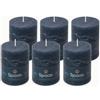 Spaas 6 Candele a Colonna Rustico Inodori, 80/110mm, ± 65h, Blu Scuro