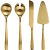 Tognana Pauline, set 4 posate da portata, acciaio inox, oro