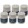 Spaas 6 Candele a Colonna Rustico Inodori, 80/110mm, ± 65h, Grigio Chiaro