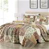 Chezmoi Collection Set trapunta patchwork 100% cotone, multicolore, Delaney, Queen size
