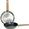 Tognana Chromia Green, Set 2 Padelle 24/28 cm, Alluminio, Verde