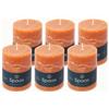 Spaas 6 Candele a Colonna Rustico Inodori, 80/110mm, ± 65h, Arancione