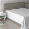 Italian Bed Linen Lenzuolo Sopra MAX COLOR Matrimoniale Maxi 270x300 cm, 100% Cotone Made in Italy - Lenzuola Letto Matrimoniale Maxi in Tinta Unita - BIANCO