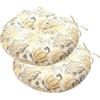 FUNHOME Set di 2 cuscini rotondi per sedia da bistrò, 38 x 38 x 10 cm, impermeabili, per sedie da bar, patio, giardino, cucina, mobili da esterno (fiore giallo)