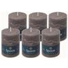 Spaas 6 Candele a Colonna Rustico Inodori, 80/110mm, ± 65h, Grigio Scuro