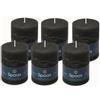 Spaas 6 Candele a Colonna Rustico Inodori, 80/110mm, ± 65h, Nero